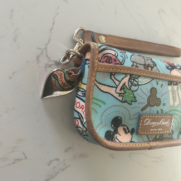 Dooney & Bourke Disney Parks Wristlet, RARE Blue Sketch Pattern - Picture 10 of 13